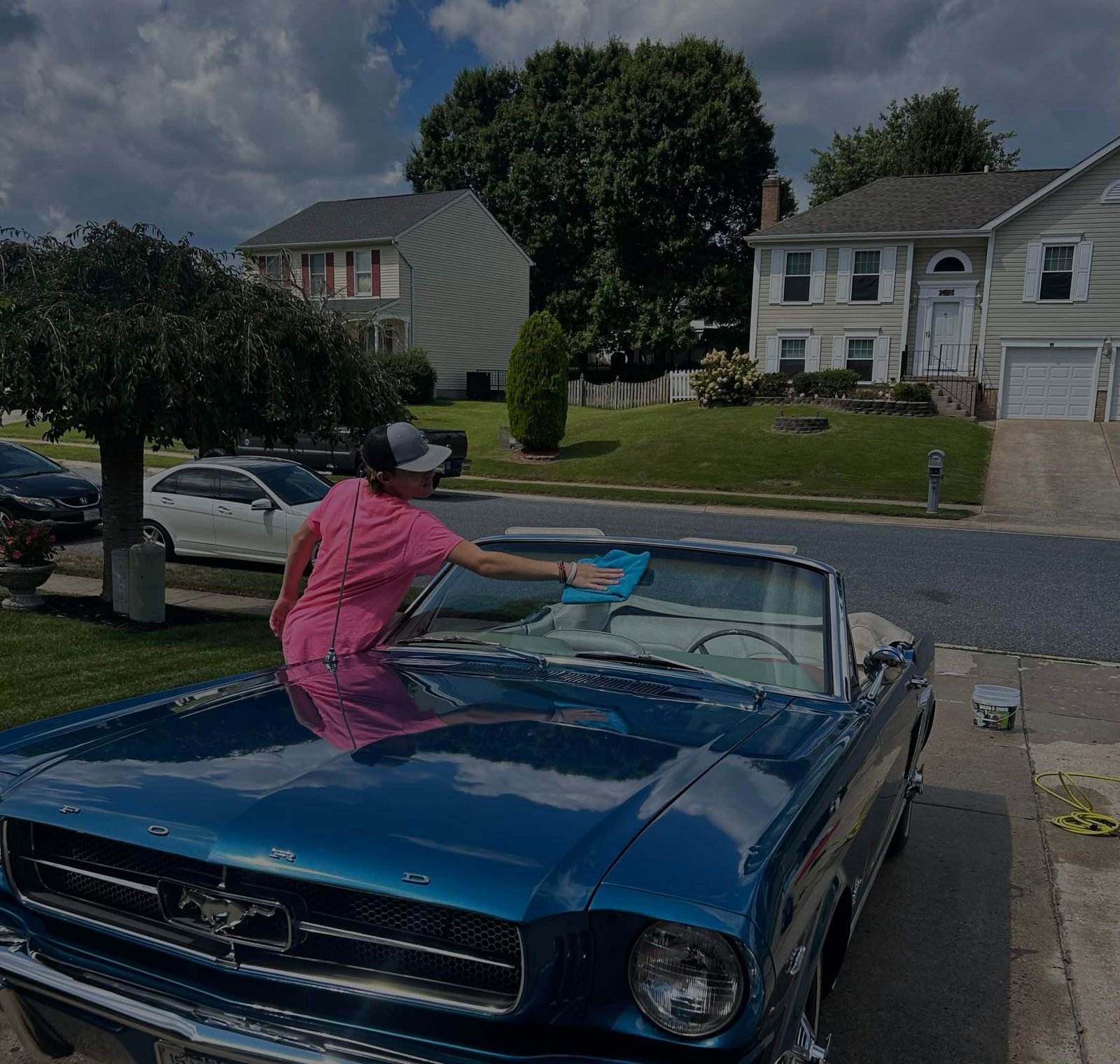 Ford Mustang after exterior car detailing service in Bel Air MD by White Line Detailing